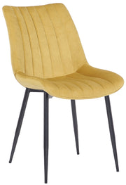 Sedia Rahden in velluto giallo