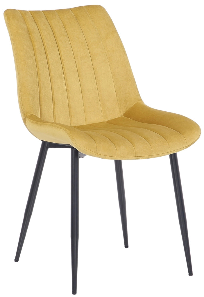 Sedia Rahden in velluto giallo