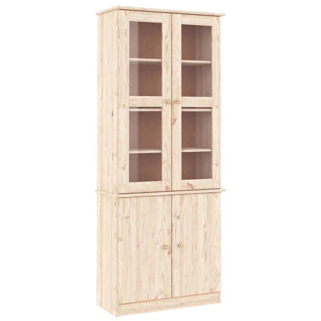 Vetrina ALTA 77x35x186,5 cm in Legno Massello di Pino CFW6489859