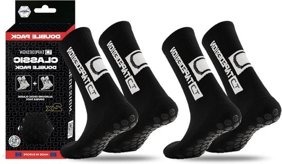 Gripsokken doppio pacchetto classico - 2 paia per calcio e sport con nodi antiscivolo - Massima presa per allenamento e partita - gripsokken antiscivolo per uomini e donne