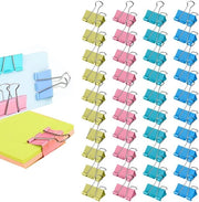 Pacchetti di fissaggio per documenti 40 pezzi - Clip metalliche - Prodotto con disegno colorato - Clip multifunzionali - Ordinamento dei documenti - Materiale duraturo - Clip per legatura