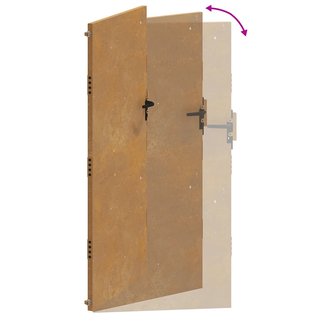 Cancello da Giardino 105x205 cm in Acciaio Corten