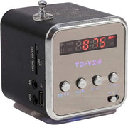 Mini Riproduttore Portatile con Radio FM e Supporto per Carta di Memoria