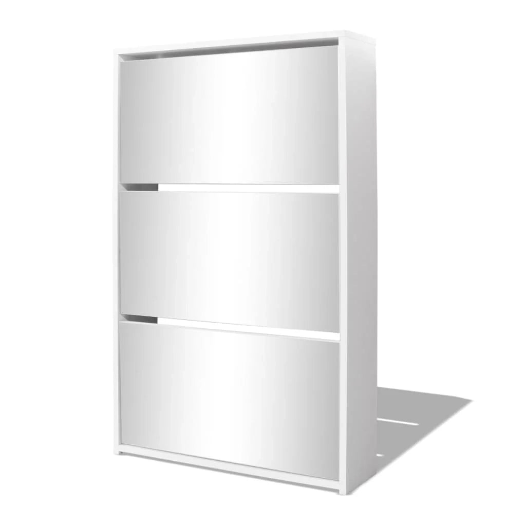 Scarpiera con 3 ripiani 63 x 17 x 102,5 cm specchio bianco 02_0043383