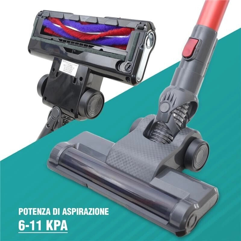 HIGH-TECH ASPIRAPOLVERE MULTI CICLONICO WIRELESS DA 120 W CON BATTERIA A LITHIO