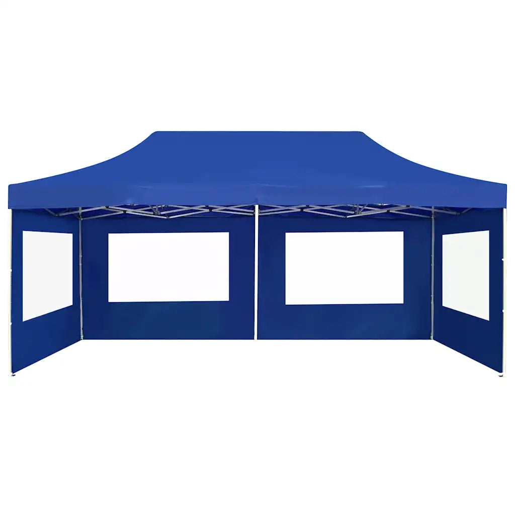 Gazebo | Pergolato Professionale Pieghevole Alluminio con Pareti 6x3 m Blu