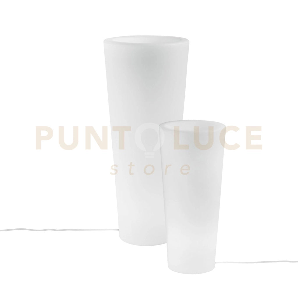 VASO DA GIARDINO GECO BIANCO 1 LUCE ATTACCO E27 38X90CM BASE TONDA