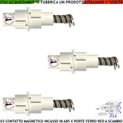 Sensori Magnetici Blindati a Cilindro In ABS da Incasso 3 Contatti Reed a Scambio Rilevano Posizione Porta in Ferro Antifurto Campo Lavoro 15 mm 3 Fili C.NC.NA Max 30 V 10W Fissaggio ad Incasso IP67