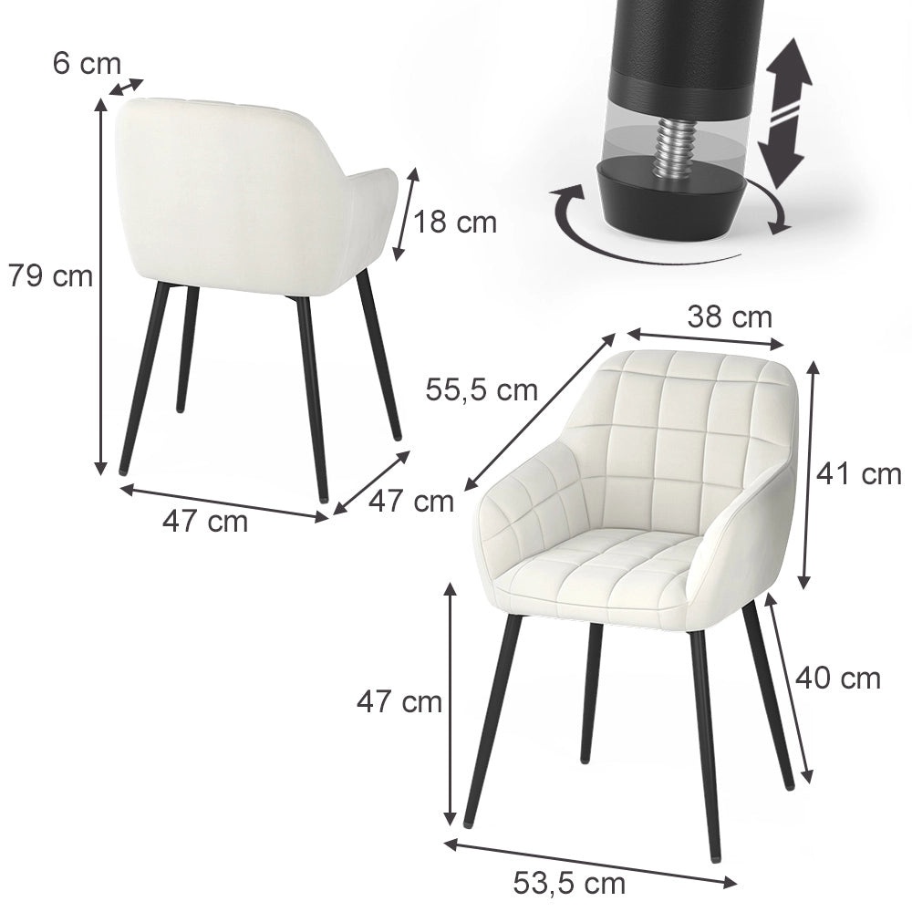 Vicco sedie Beige 53.5 x 55.5 cm Set di 2