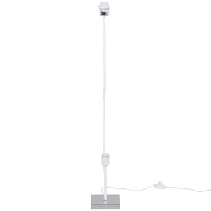 Lampada da Terra con Piantana in Tessuto Bianco