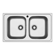 Lavello da incasso Tirreno862 in acciaio inox con doppia vasca 86x50