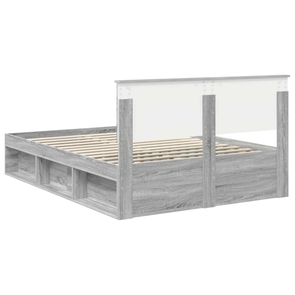 Struttura del letto Grigio Sonoma 135 x 190 cm Pino massello 3410614