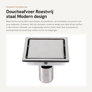 Douchi afvoer 304 Acciaio Inossidabile - Filtro d'acqua per doccia - Capocchia d'acqua per doccia con presa per capelli - Antiruggine - Antiscorrimento - Design moderno - 110 x 110 mm