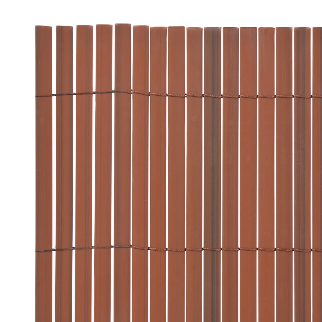 Recinzione da Giardino a Doppio Lato in PVC 90x500 cm Marrone 43630