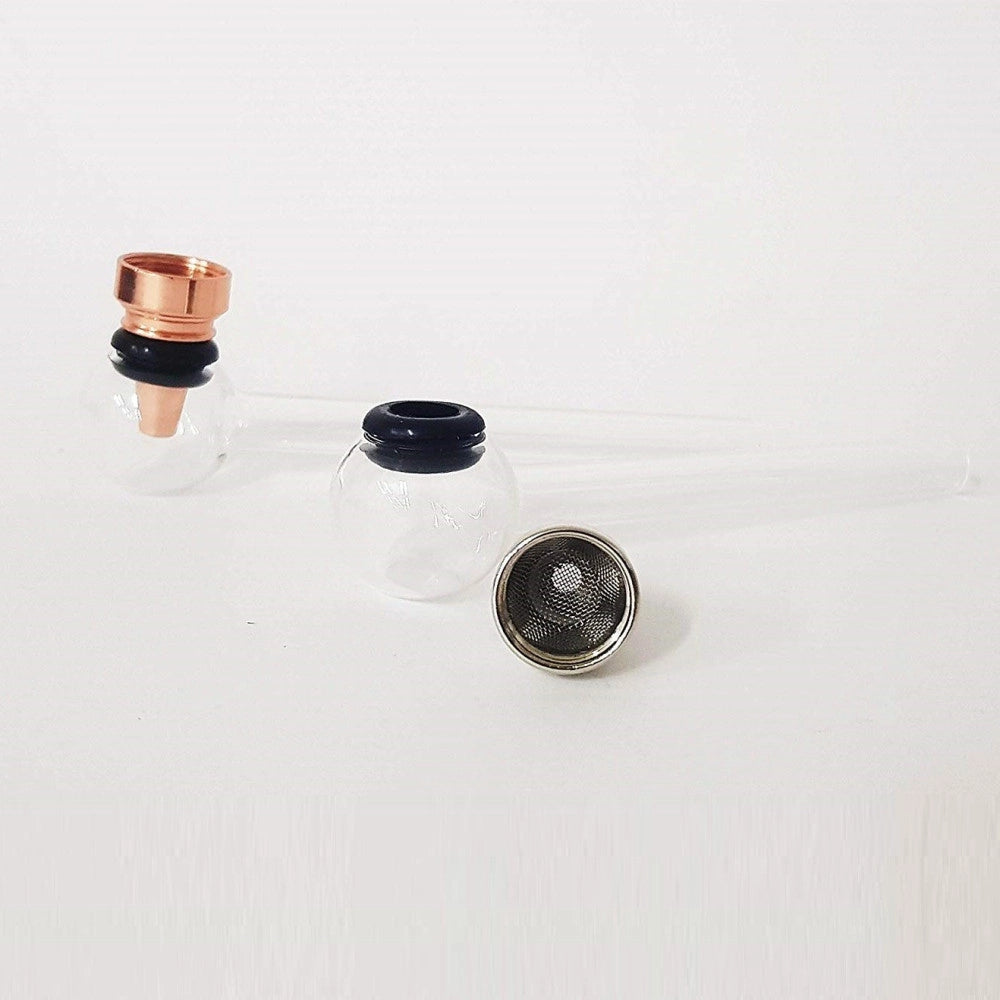 Trade Shop - Pipa Pipetta Vetro Trasparente Amsterdam Tabacco Fumo Erba Narghile Pipe Glass -