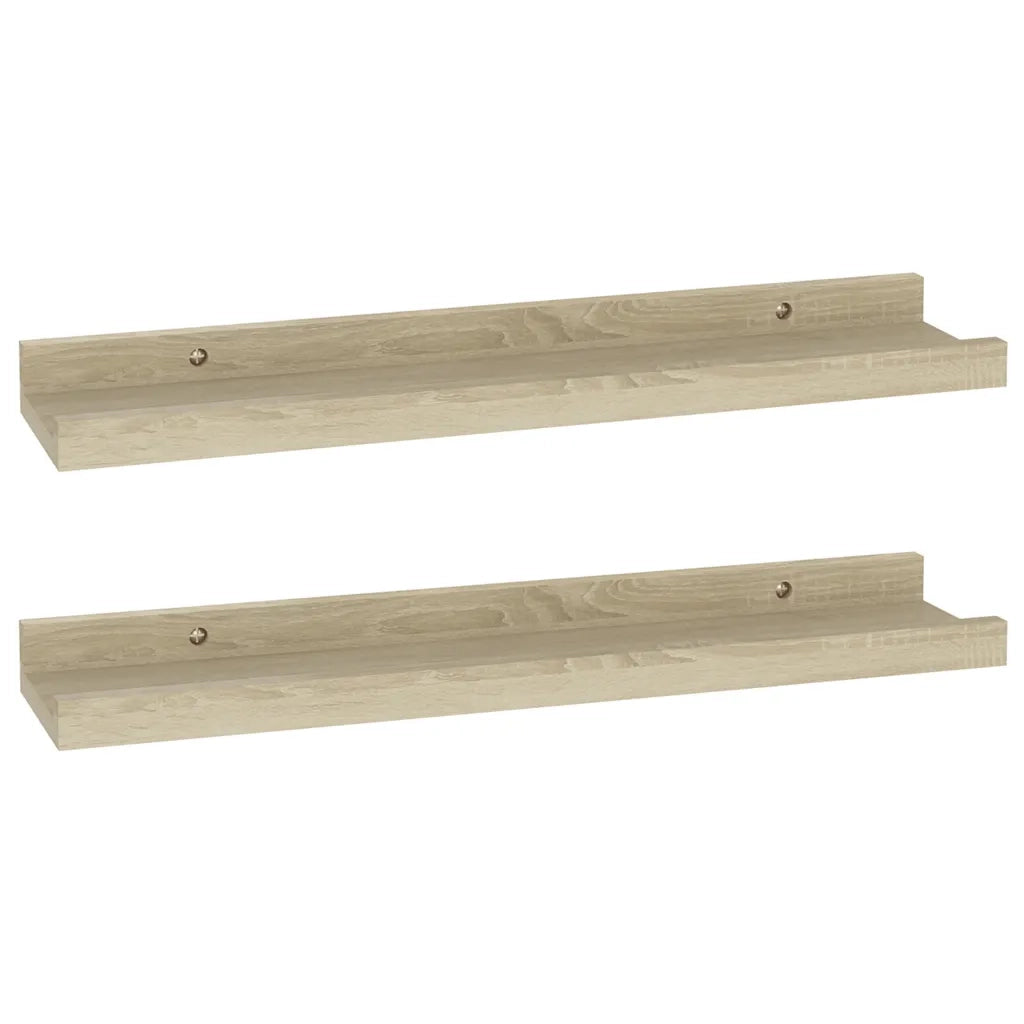 Mensole da parete 2 pz in rovere Sonoma 40x9x3 cm 326679