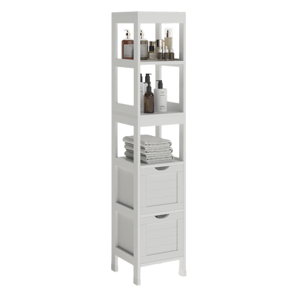 Vicco Armadio per il bagno Bianco 30 x 144 cm con 2 cassetti