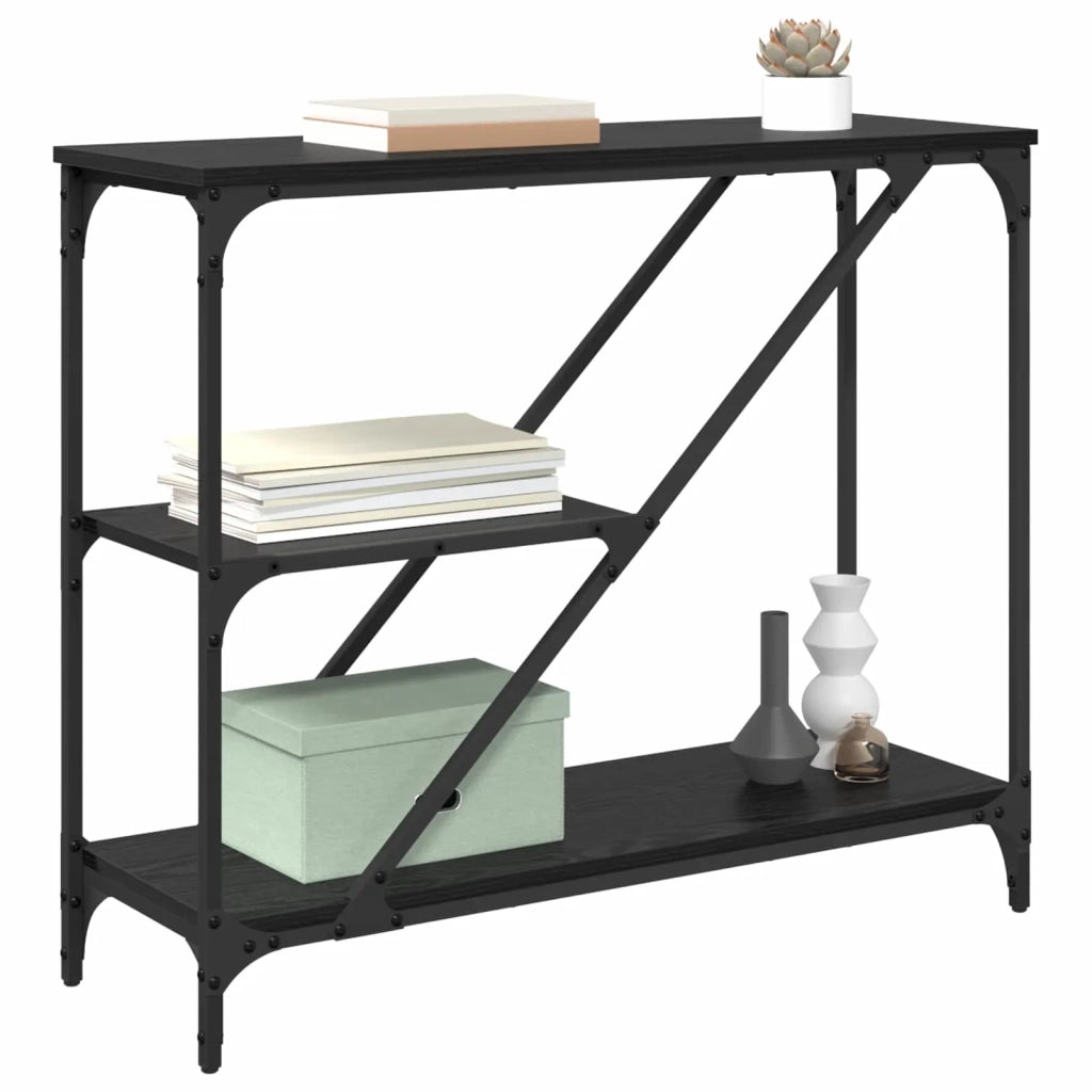 Tavolo consolle Rovere Nero 88,5 x 30 x 75 cm Legno multistrato