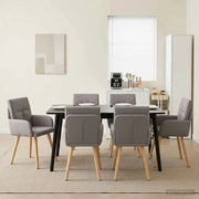 Sedie da pranzo 6 pz Tessuto Tortora 60 x 56 x 96 cm 3428370