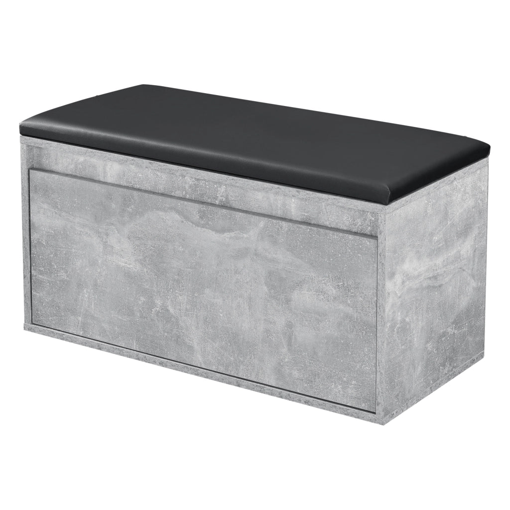 Panchina Portascarpe Degerfors con Cassetto 80x39x45 cm Effetto Cemento / Nero [en.casa]