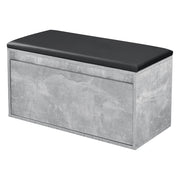 Panchina Portascarpe Degerfors con Cassetto 80x39x45 cm Effetto Cemento / Nero [en.casa]