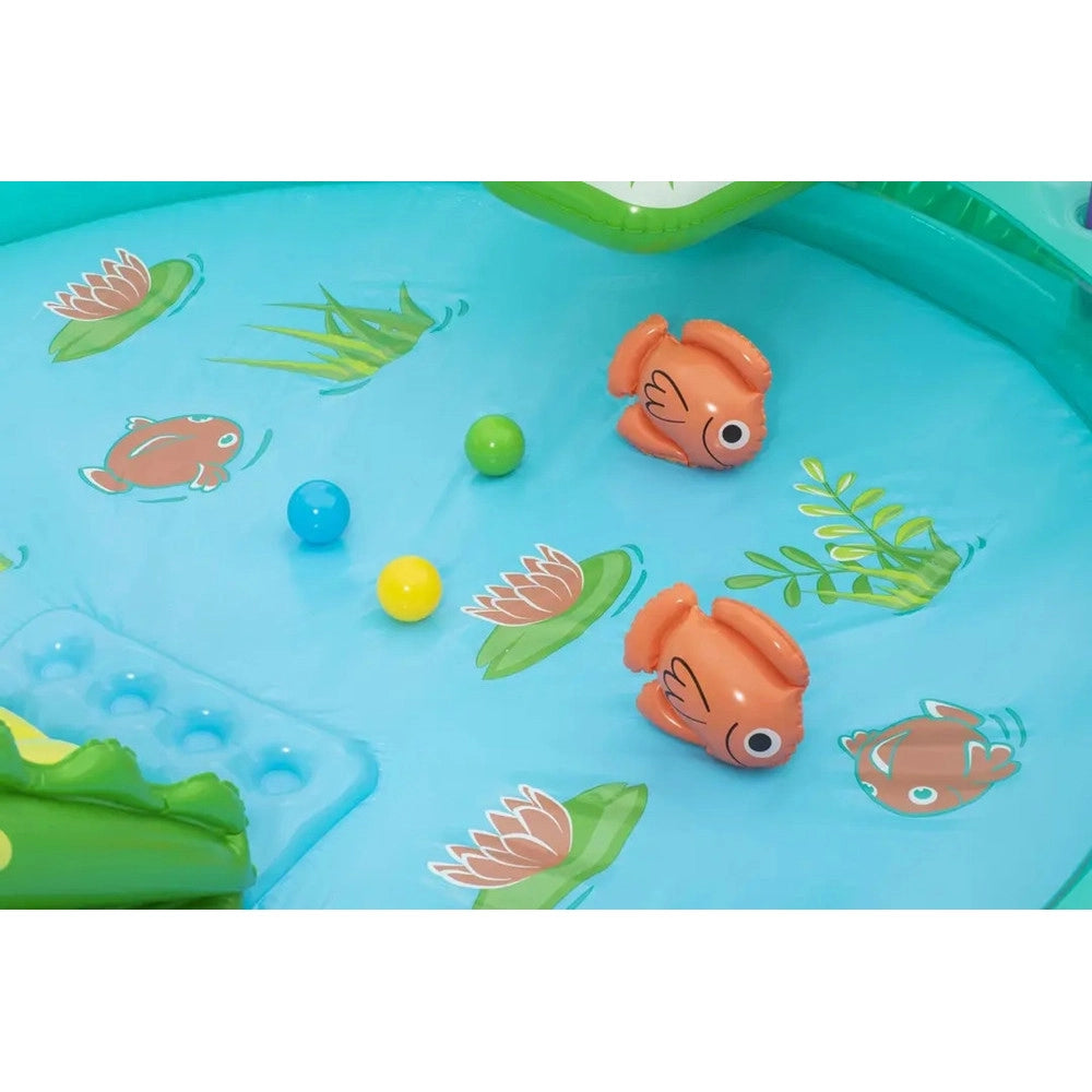 Trade Shop - Play Center Gonfiabile Crocodile Cove Piscinetta Per Bambini 224 X 181 X 72 Cm 53166 -
