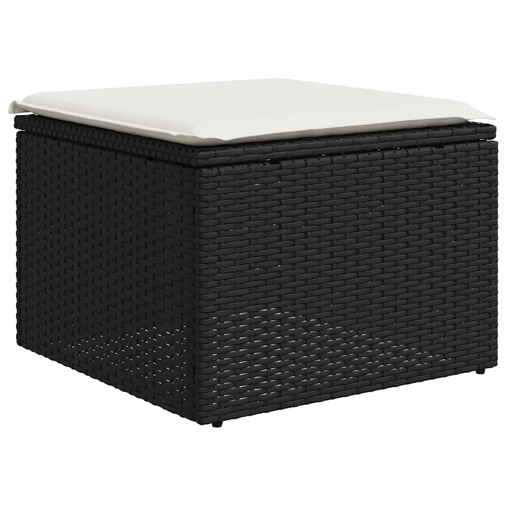 Set Divani da Giardino 9 pz con Cuscini Nero in Polyrattan 3266786