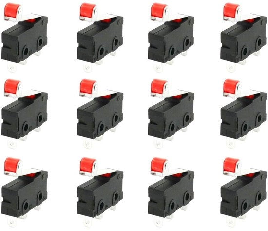 12 pezzi 250V 5A SPDT 1NO 1NC maniglia di commutazione temporanea a rotella micro commutatori 3 pin