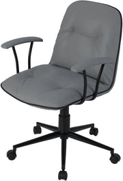 Sedia da Ufficio Ergonomica, con Altezza Regolabile e Funzione di Inclinazione, Poltrona da Ufficio Girevole con Braccioli Imbottiti, Ruote Fluide, Capacità 112 kg, per Ufficio a Casa (Grigio)