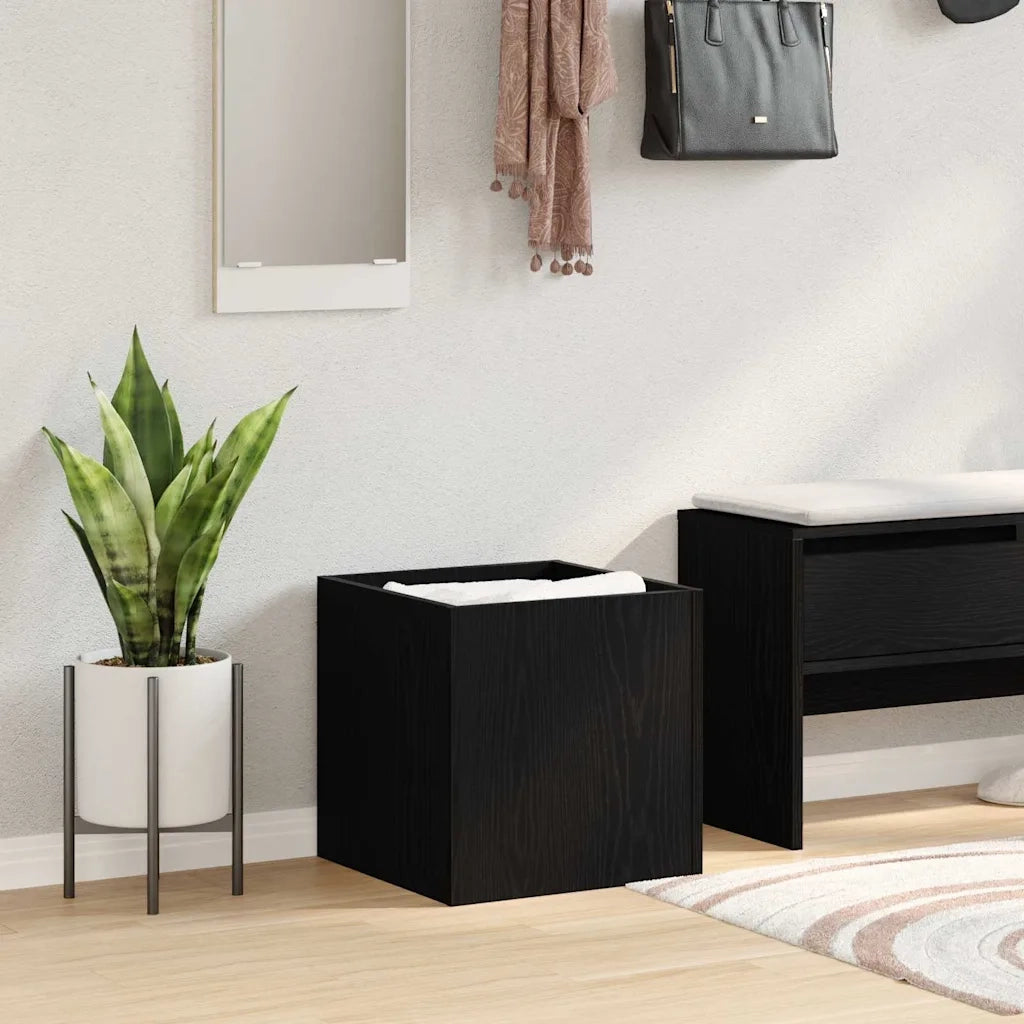 Scatola per vasi Rovere Nero 40 x 40 x 40 cm Legno multistrato CFW3744040