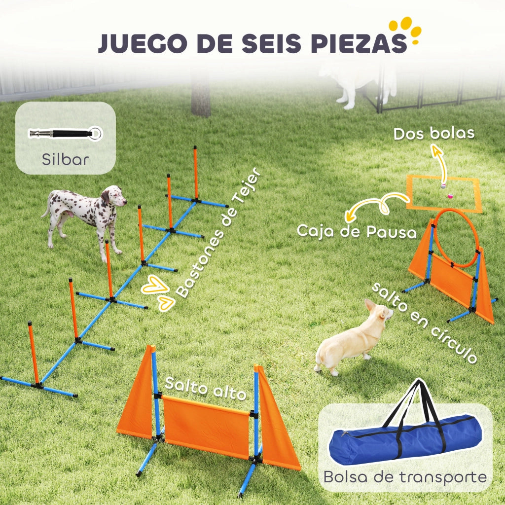 Kit Agility per Cani 6 Pezzi ¨C zephmum ¨C con Salti, Slalom, Pausa e Palline