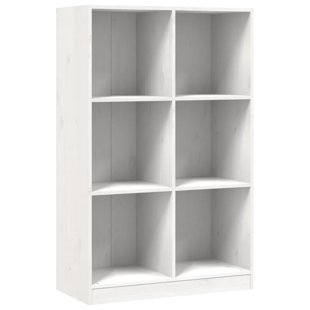 Libreria-Scaffale per Libri-Mobile di Stoccaggio Bianca 70x33x110 cm in Legno Massello di Pino