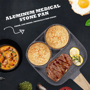 Trade Shop - Padella Pancake 3 Scomparti In Lega Di Alluminio Antiaderente Per Cuocere 3 In 1 -