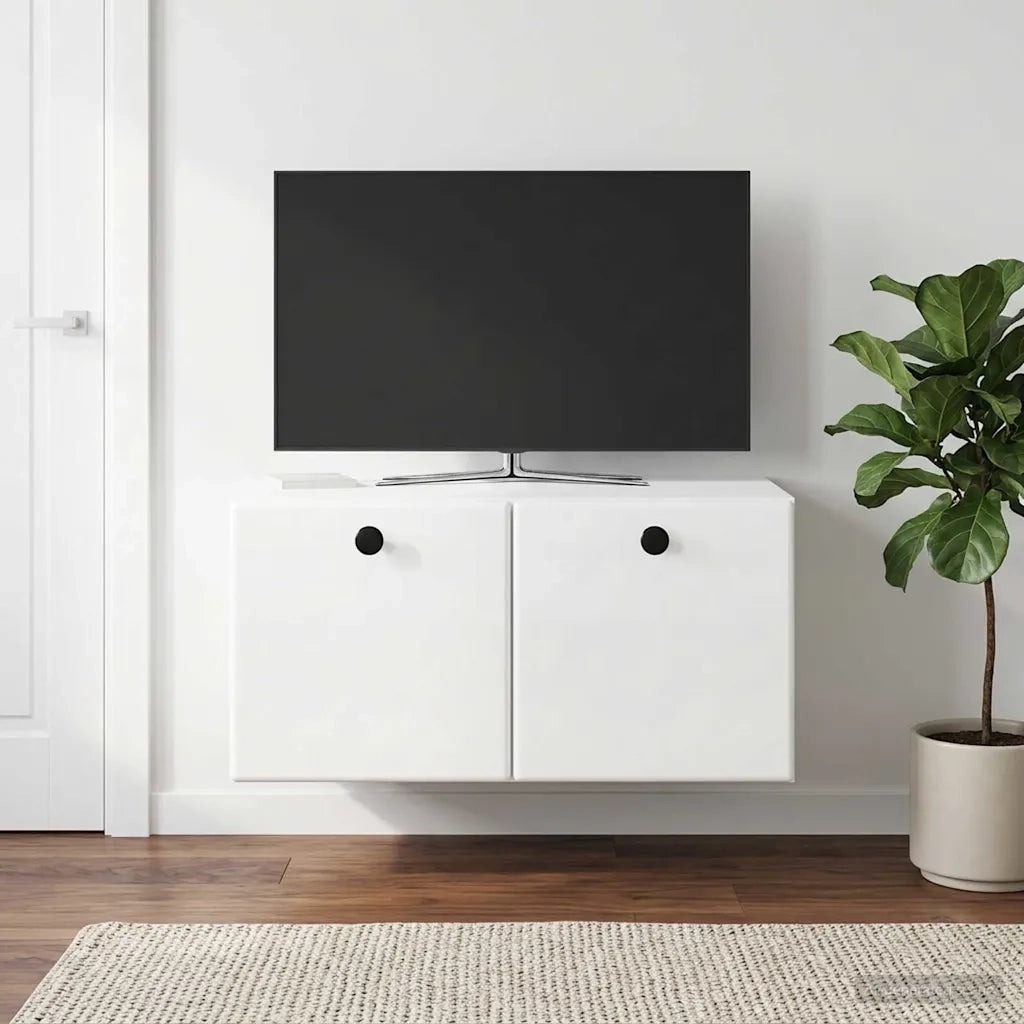 Mobile Porta TV da Muro 59,5 x 41 x 30 cm Bianco Lucido 899189