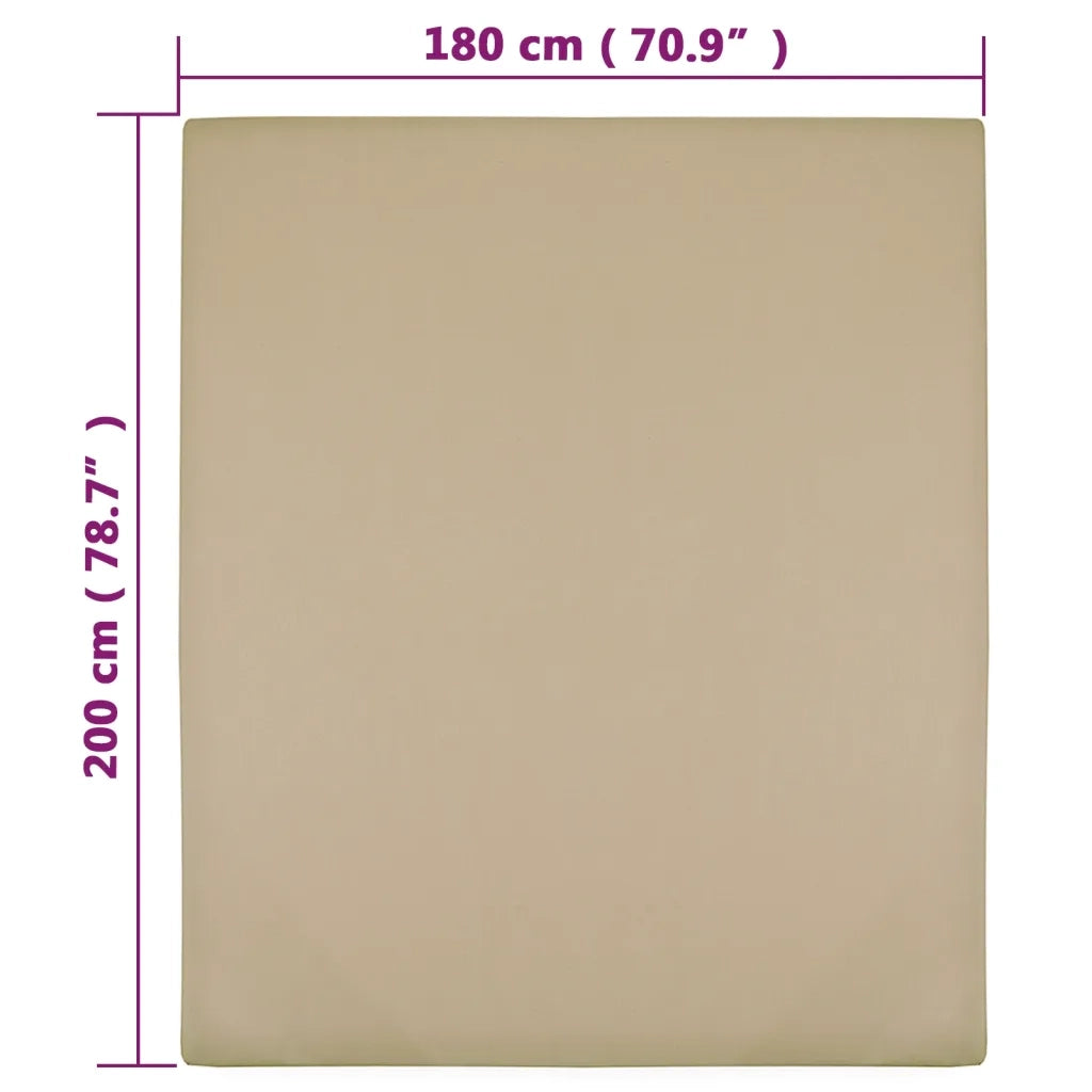 Lenzuolo con Angoli Jersey Tortora 180x200 cm Cotone cod mxl 78722