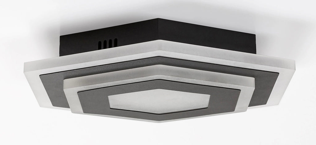 Plafoniera LED Rabalux Bitsi esagonale nera 23W 27cm