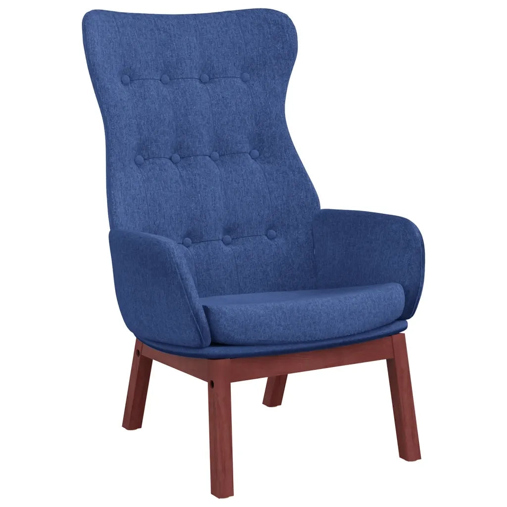 Poltrona Relax con Poggiapiedi Blu in Tessuto cod mxl 15481