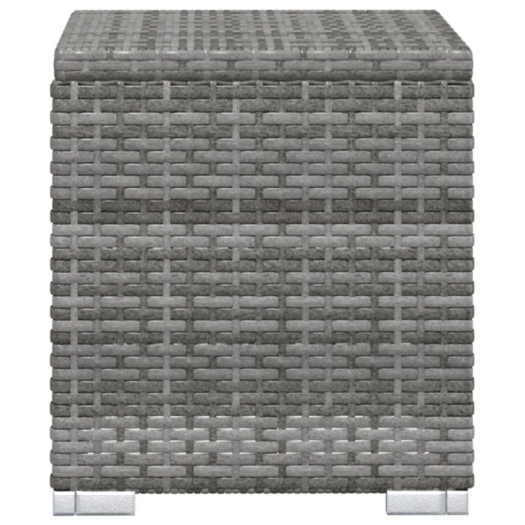 Lettino Prendisole con Cuscino e Tavolino in Polyrattan Grigio cod mxl 9393