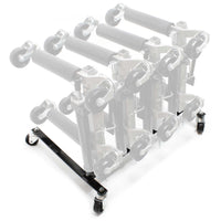 Supporto a rotelle per trasportare e riporre 4 carrelli sposta auto