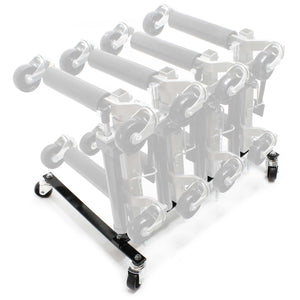 Supporto a rotelle per trasportare e riporre 4 carrelli sposta auto