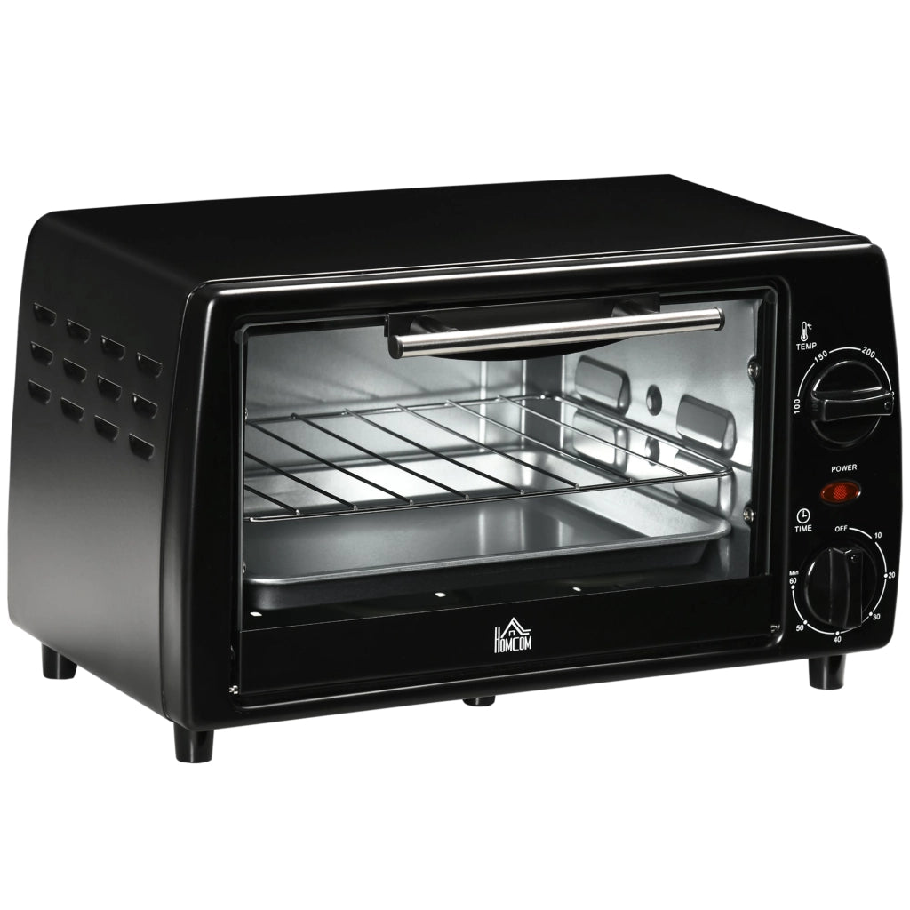 Fornetto Elettrico 10L 750W 36,5x26x22 cm Temperatura Regolabile e Timer Nero