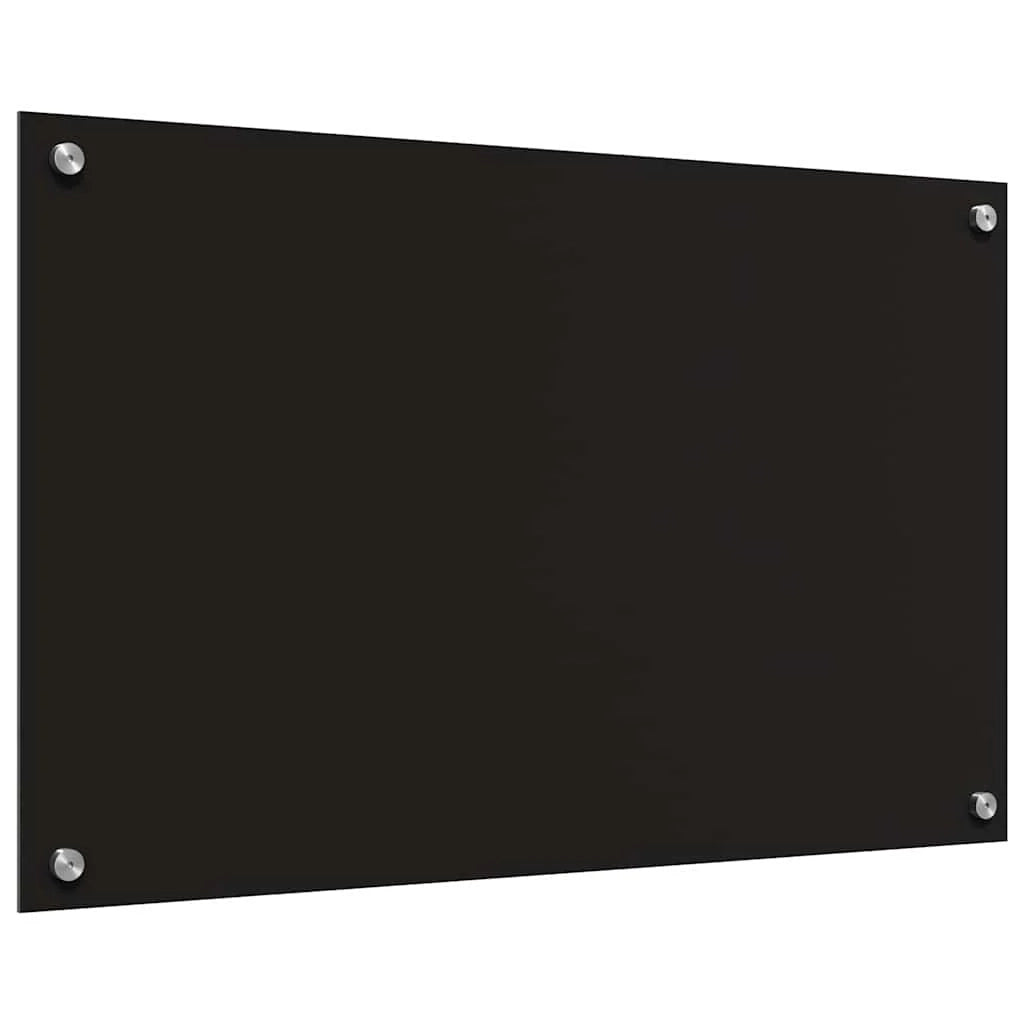 Set di 2 paraschizzi moderni per cucina 80 x 50 cm estetica elegante resistente al calore vetro temperato nero 02_0056310