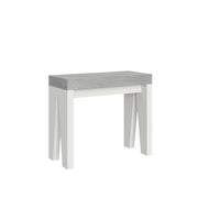 Consolle Allungabile 90-300x40x77 cm in Nobilitato Grigio e Bianco