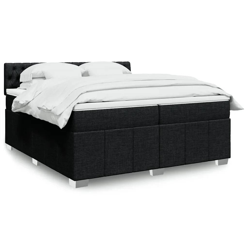 Giroletto a Molle con Materasso Nero 200x200 cm in Tessuto 3289484