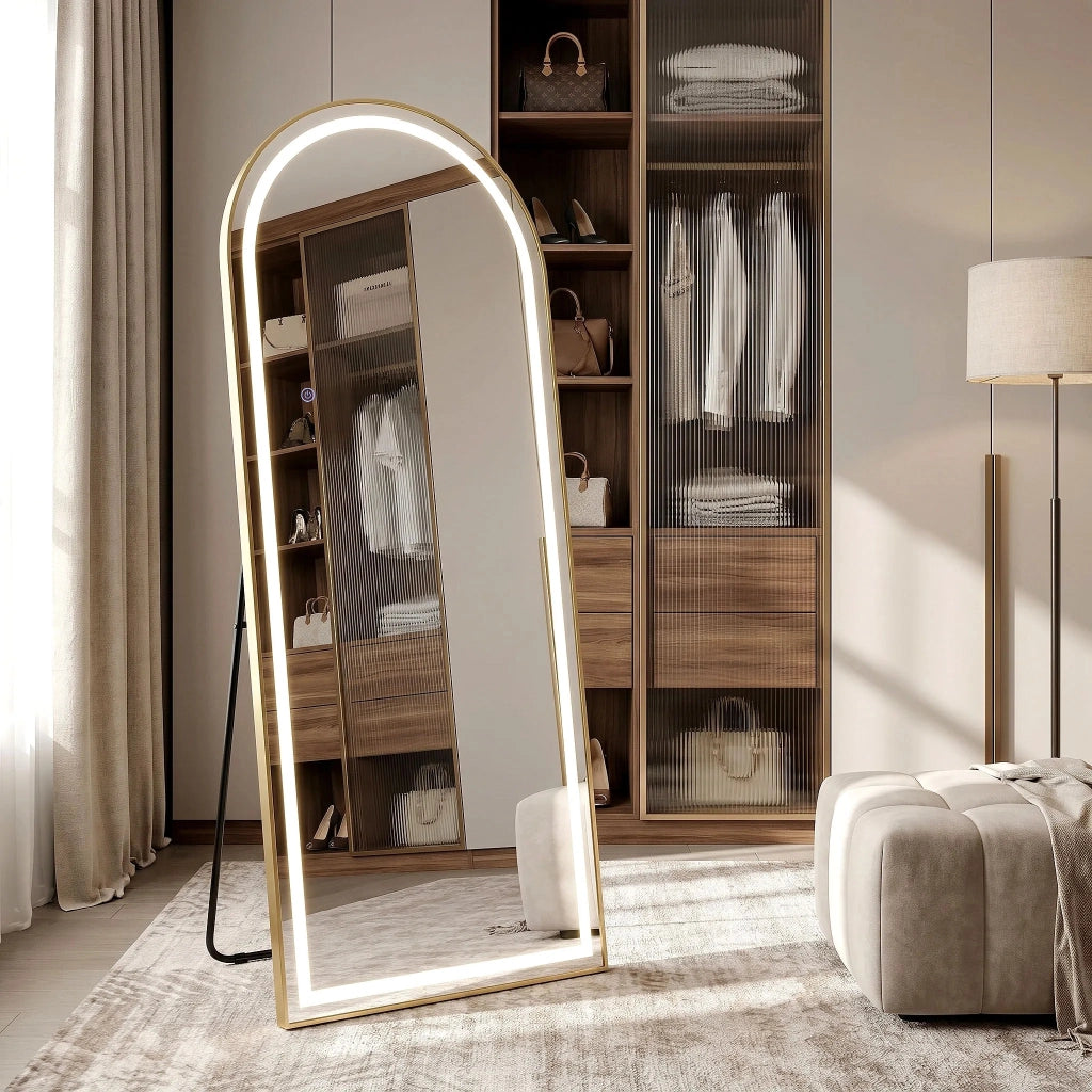 Specchio Led Orbit 50x160cm Brush Gold
