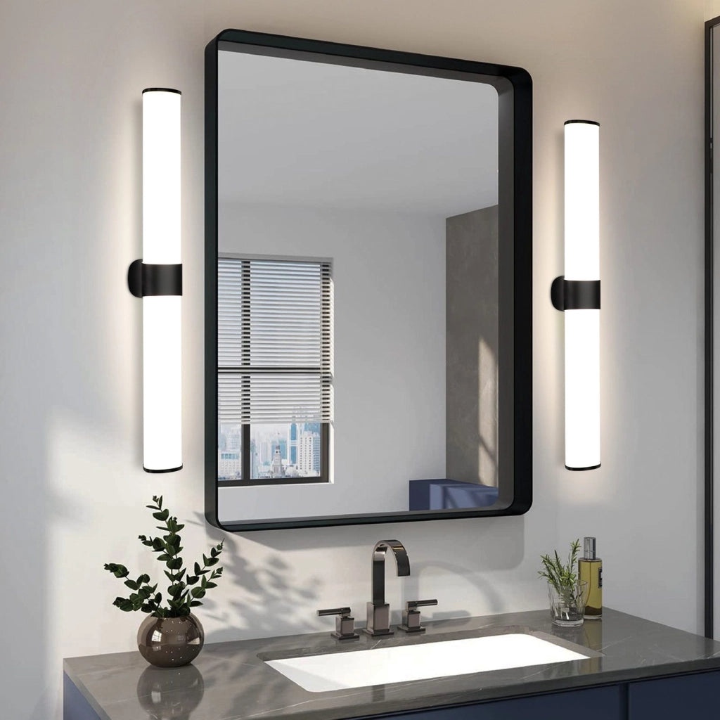 ZMH Lampada da Parete a LED per Specchio da Bagno Nera 60 cm 8 W IP44 per Camera da Letto