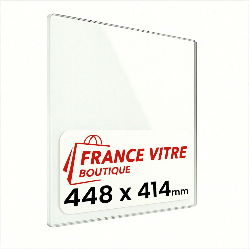 448 x 414 x 4 mm - Vetro per stufa a legna - vetro camino di ricambio - vetro per caminetto resistente al fuoco - France Vitre