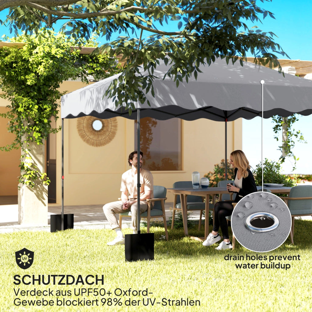 Gazebo da giardino 3x3 m pieghevole ¨C zephmum ¨C grigio chiaro metallo tessuto