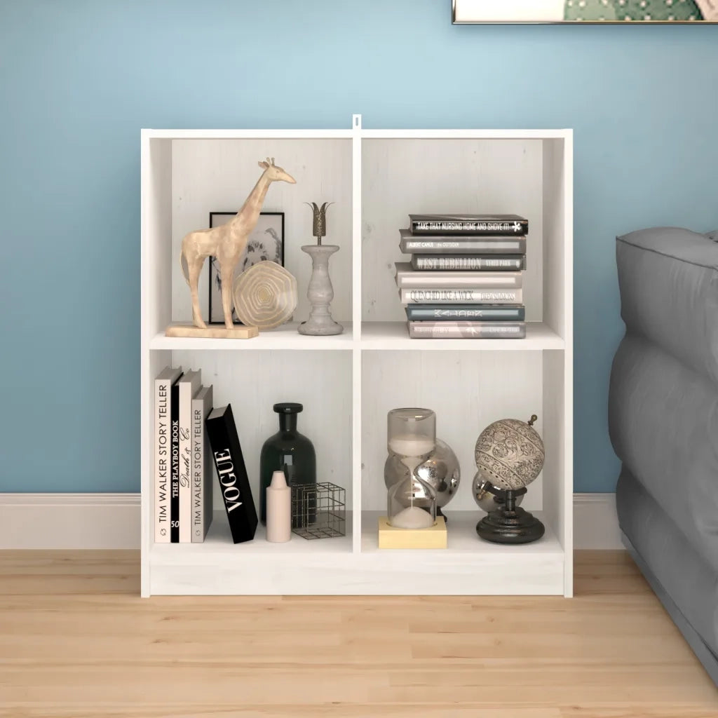 Credenza Bianca 70x33x76 cm in Legno Massello di Pino 809949
