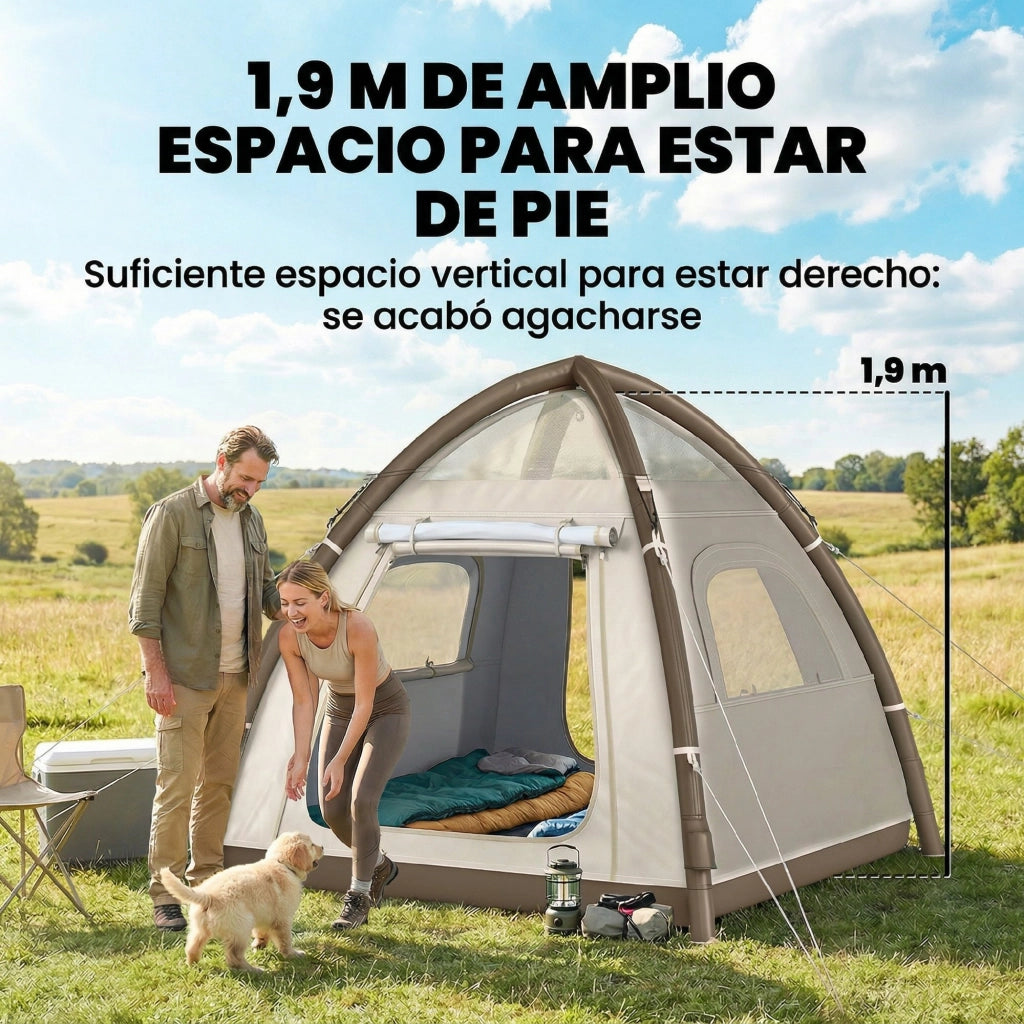 Tenda da campeggio gonfiabile 3-4 persone con zanzariera e pompa ¨C zephmum ¨C UPF30+ impermeabile